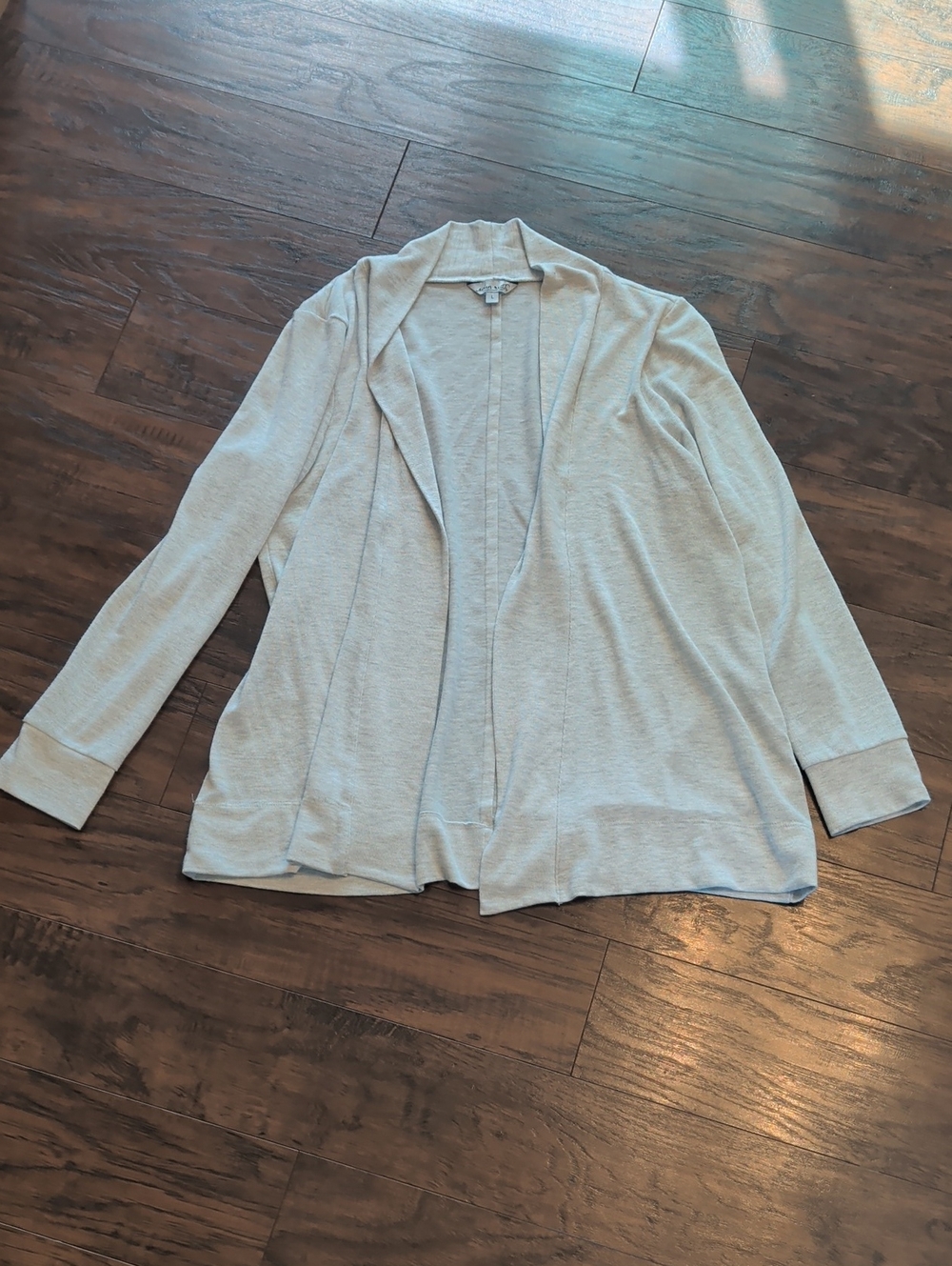 Open-Front Light Gray Women's Cardigan Sweater